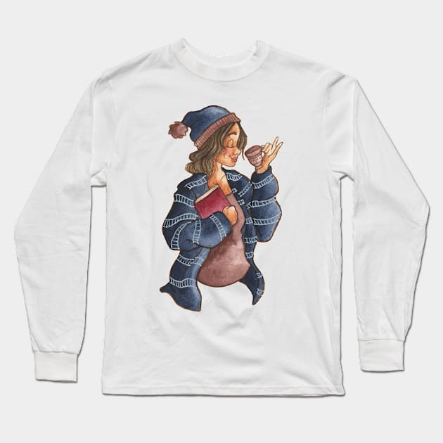 Winter Tea Long Sleeve T-Shirt by EmilyRCarrier